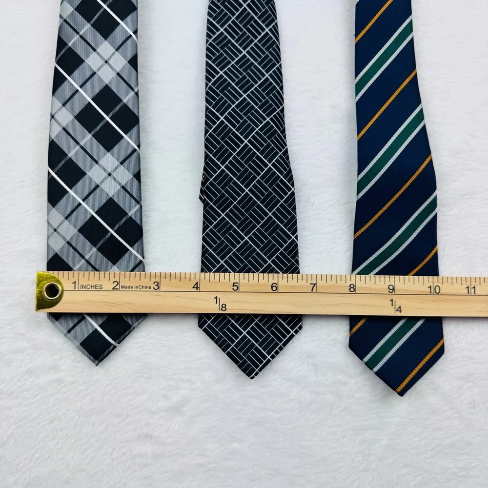 Boys clip on ties. Bundle of 3 ties. 2 clip on, 1 adjustable neck strap tie.